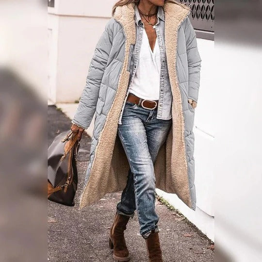 Manteau Long Pour Femme Hiver Avec Capuche Grande Protection Contre Le Froid Et Confortable