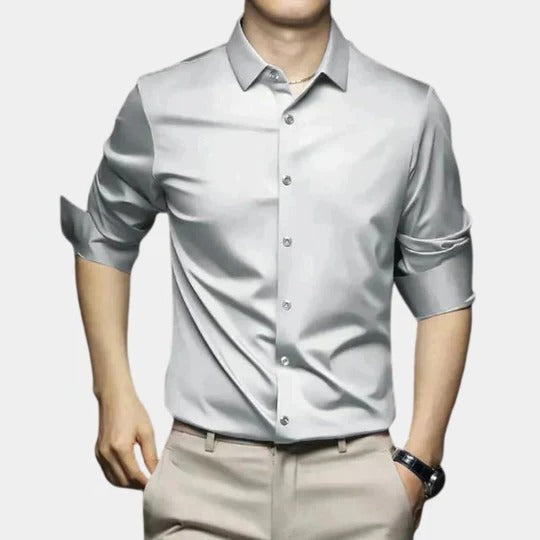 Chemise Homme Sans Pli Thermique À Manches Longues Coupe Structurée Pour Temps Froid Semi Formelle