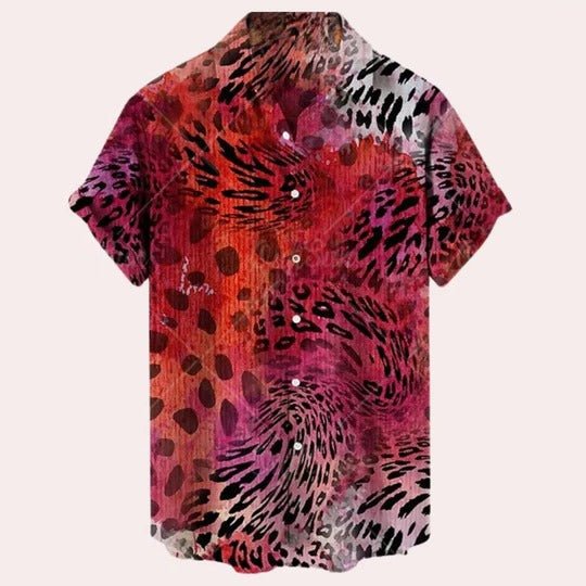 Chemise Pour Homme À Manches Courtes Imprimée À Motif Léger Pour Temps Chaud Décontractée Style Quotidien