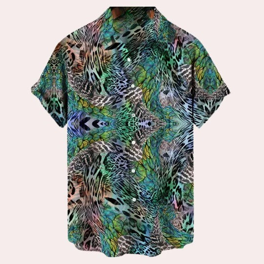 Chemise Pour Homme À Manches Courtes Imprimée À Motif Léger Pour Temps Chaud Décontractée Style Quotidien
