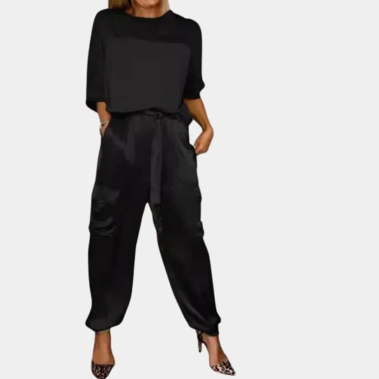 Ensemble Deux Pièces Pour Femmes Avec Pull Manche Longue Et Pantalon Décontracté Multicolore