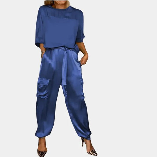 Ensemble Deux Pièces Pour Femmes Avec Pull Manche Longue Et Pantalon Décontracté Multicolore
