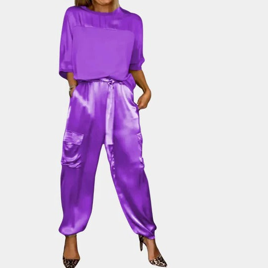 Ensemble Deux Pièces Pour Femmes Avec Pull Manche Longue Et Pantalon Décontracté Multicolore