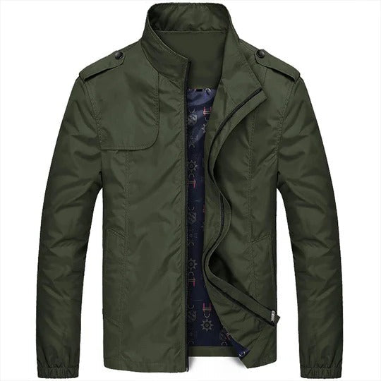 Veste D'Été Pour Homme Amawinc Col Debout Léger Zip Avant Pour Casual Ou Semi Formel