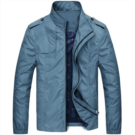 Veste D'Été Pour Homme Amawinc Col Debout Léger Zip Avant Pour Casual Ou Semi Formel