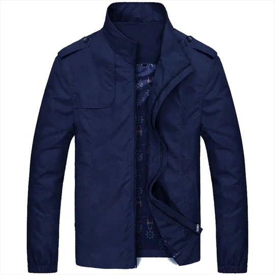 Veste D'Été Pour Homme Amawinc Col Debout Léger Zip Avant Pour Casual Ou Semi Formel
