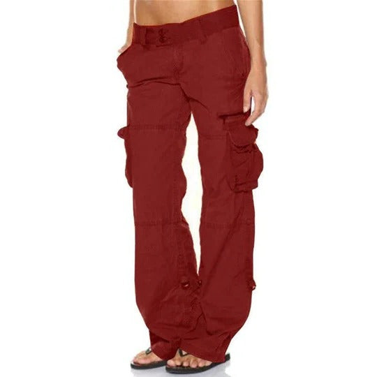 Pantalon Cargo Pour Femmes À Poches Multiples Utilitaire Décontracté Pour Vie Quotidienne