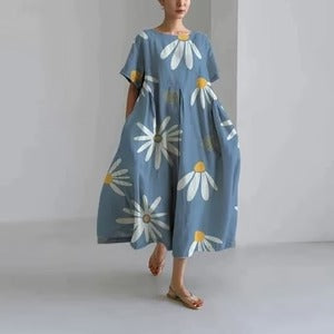Robe Imprimée Florale Amawinc Été Décontractée À Coupe Légère Pour Tous Les Jours
