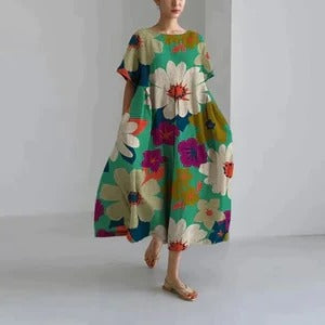 Robe Imprimée Florale Amawinc Été Décontractée À Coupe Légère Pour Tous Les Jours