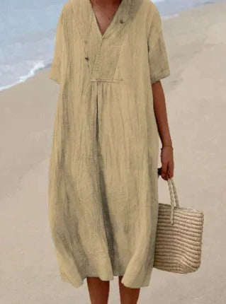 Robe à Coupe Décontractée Légère pour Femme Amawinc Encolure en V Estivale et Confortable