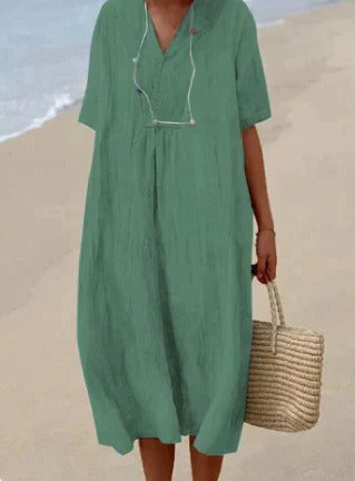 Robe à Coupe Décontractée Légère pour Femme Amawinc Encolure en V Estivale et Confortable
