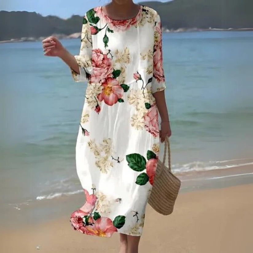 Robe Midi Fluide Élégante Pour Femme Amawinc Silhouette Légère Et Polyvalente Pour Tous Les Styles