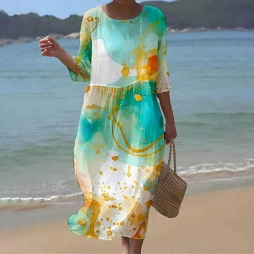 Robe Midi Fluide Élégante Pour Femme Amawinc Silhouette Légère Et Polyvalente Pour Tous Les Styles