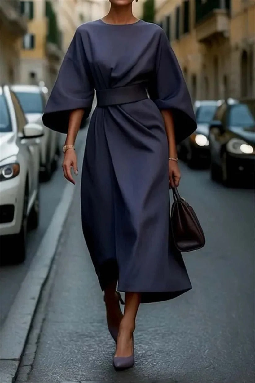 Robe Mi Longue Trapèze Amawinc Silhouette Polyvalente Pour Travail Et Soirées Printemps Automne