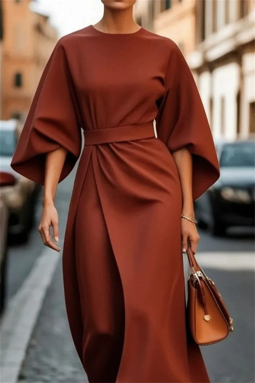 Robe Mi Longue Trapèze Amawinc Silhouette Polyvalente Pour Travail Et Soirées Printemps Automne