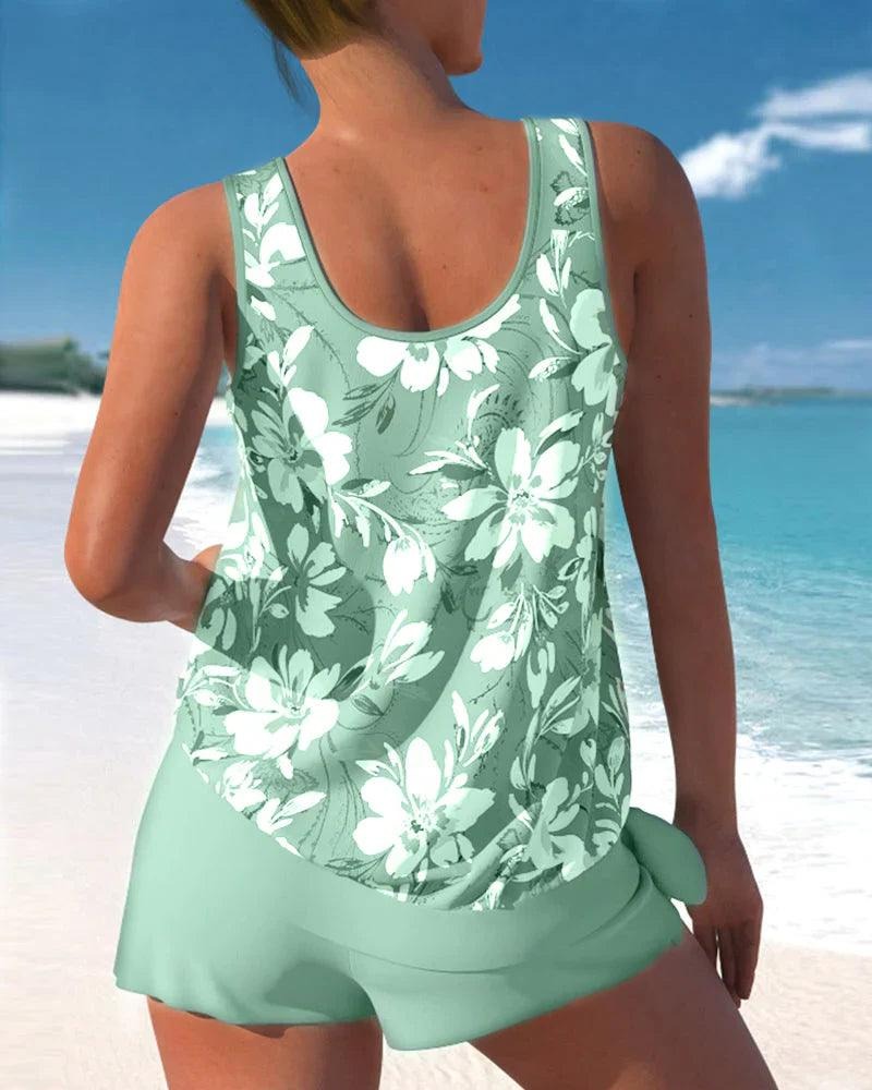 Maillot De Bain Tankini Deux Pièces À Bretelles Ajustables Pour Femmes Plage Piscine Été Vacances