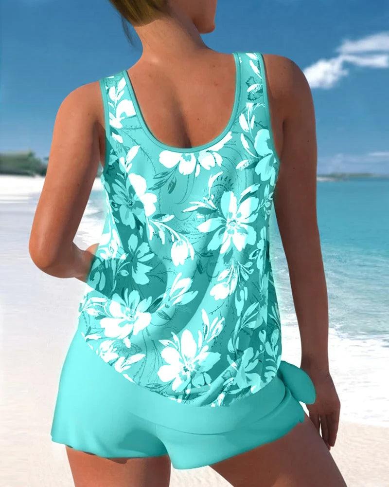 Maillot De Bain Tankini Deux Pièces À Bretelles Ajustables Pour Femmes Plage Piscine Été Vacances