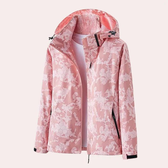 Veste À Capuche Amovible Pour Femme Motif Camouflage, Poches Pratiques Et Tissu Respirant Pour Tous Les Temps