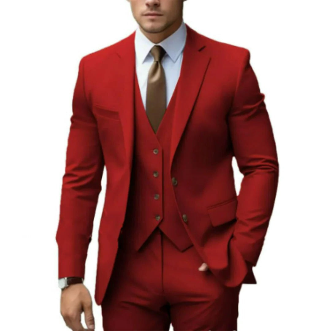 Amawinc Ensemble Costume Trois Pièces Pour Homme Veste Gilet Pantalon Coupe Ajustée Formelle Professionnelle