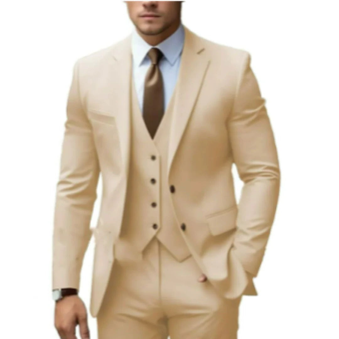 Amawinc Ensemble Costume Trois Pièces Pour Homme Veste Gilet Pantalon Coupe Ajustée Formelle Professionnelle