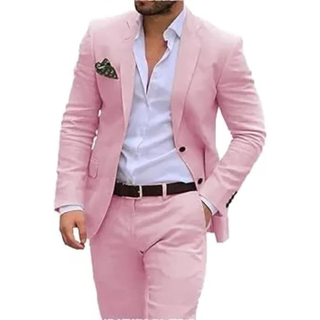 Amawinc Ensemble Deux Pièces Homme Été Léger Respirant Veste Et Pantalon Pour Événements Formels Diurnes