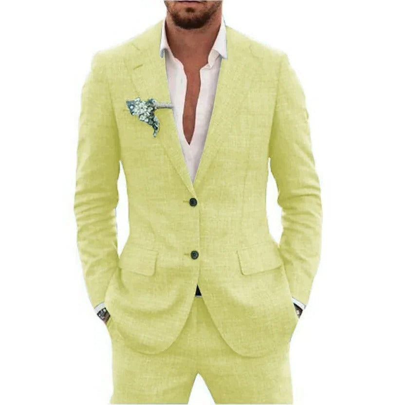 Amawinc Ensemble Deux Pièces Homme Été Léger Respirant Veste Et Pantalon Pour Événements Formels Diurnes