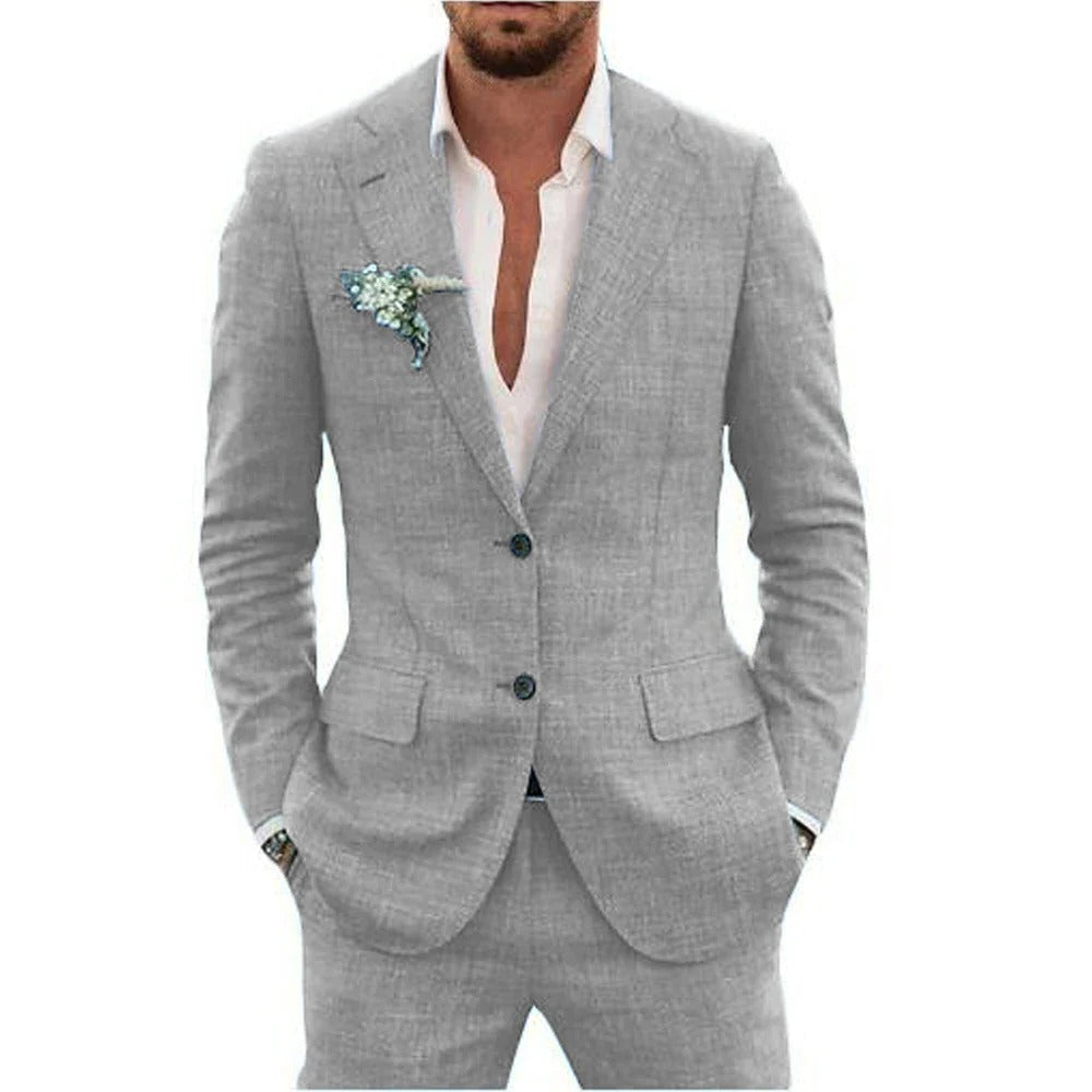 Amawinc Ensemble Deux Pièces Homme Été Léger Respirant Veste Et Pantalon Pour Événements Formels Diurnes