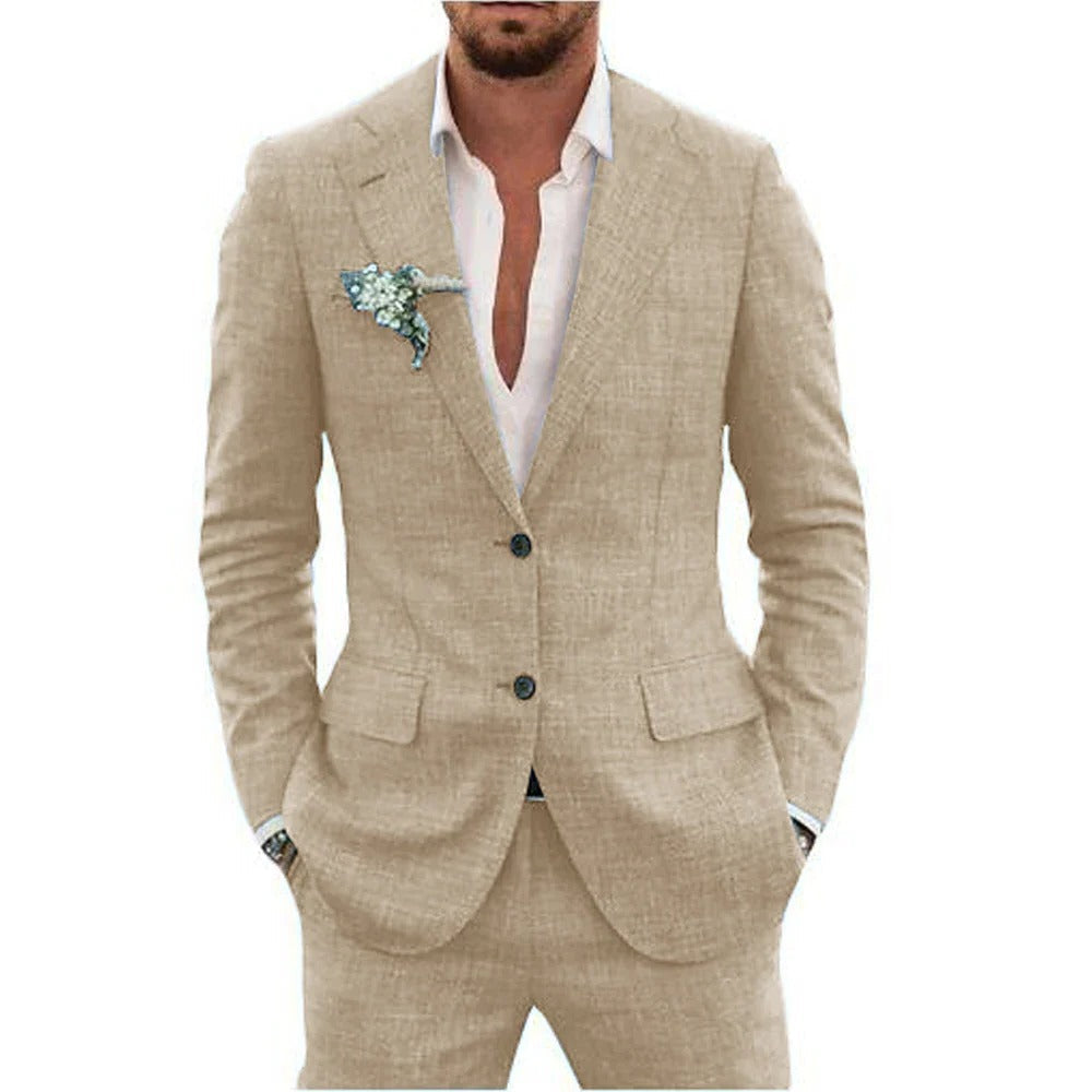 Amawinc Ensemble Deux Pièces Homme Été Léger Respirant Veste Et Pantalon Pour Événements Formels Diurnes