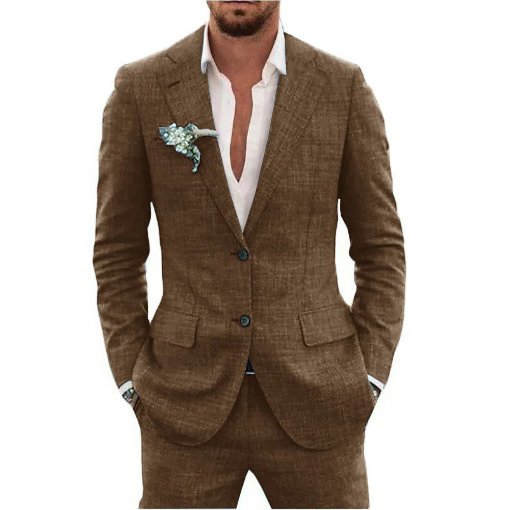 Amawinc Ensemble Deux Pièces Homme Été Léger Respirant Veste Et Pantalon Pour Événements Formels Diurnes
