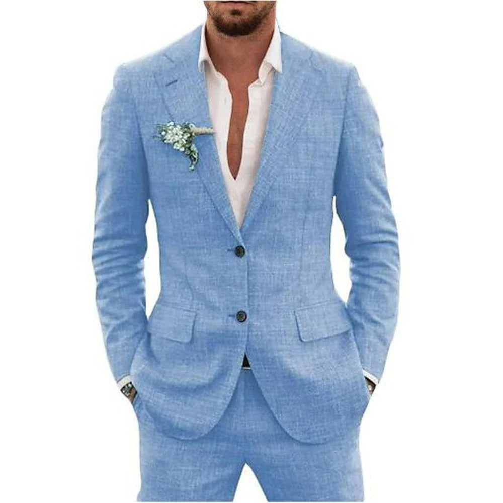 Amawinc Ensemble Deux Pièces Homme Été Léger Respirant Veste Et Pantalon Pour Événements Formels Diurnes