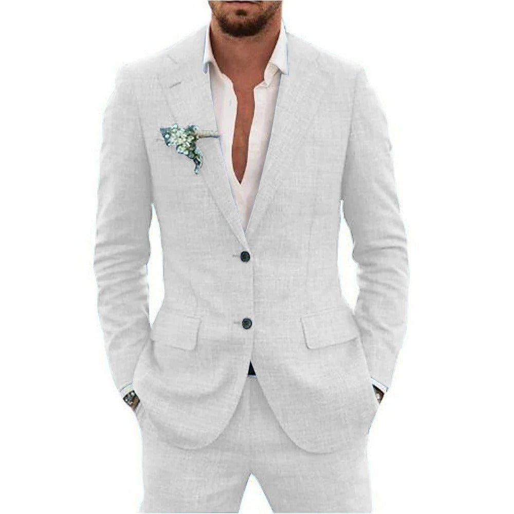Amawinc Ensemble Deux Pièces Homme Été Léger Respirant Veste Et Pantalon Pour Événements Formels Diurnes