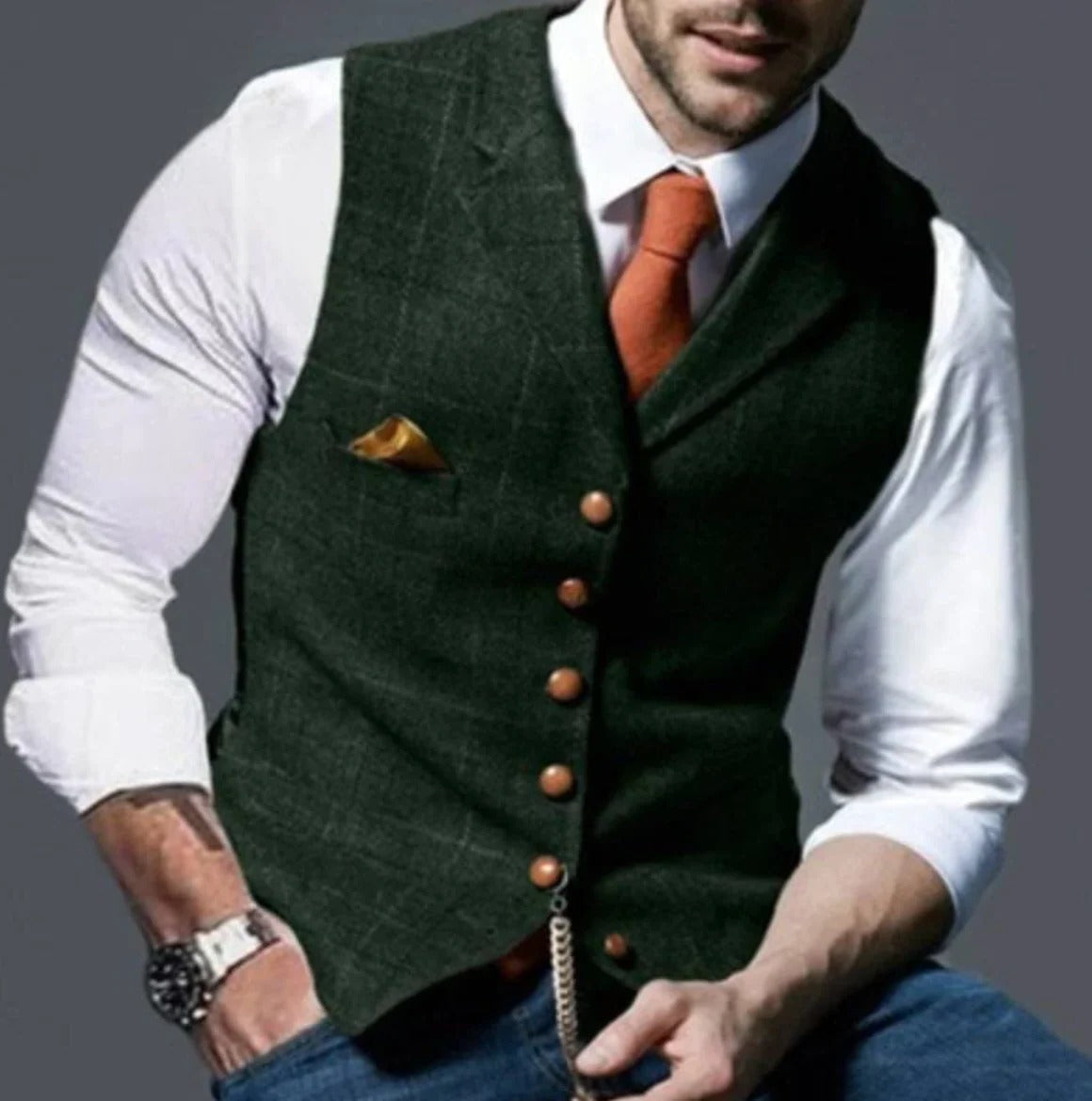Gilet Homme Style Vintage Avec Col À Encoche Pour Tenue Formelle Ou Décontractée Indispensable