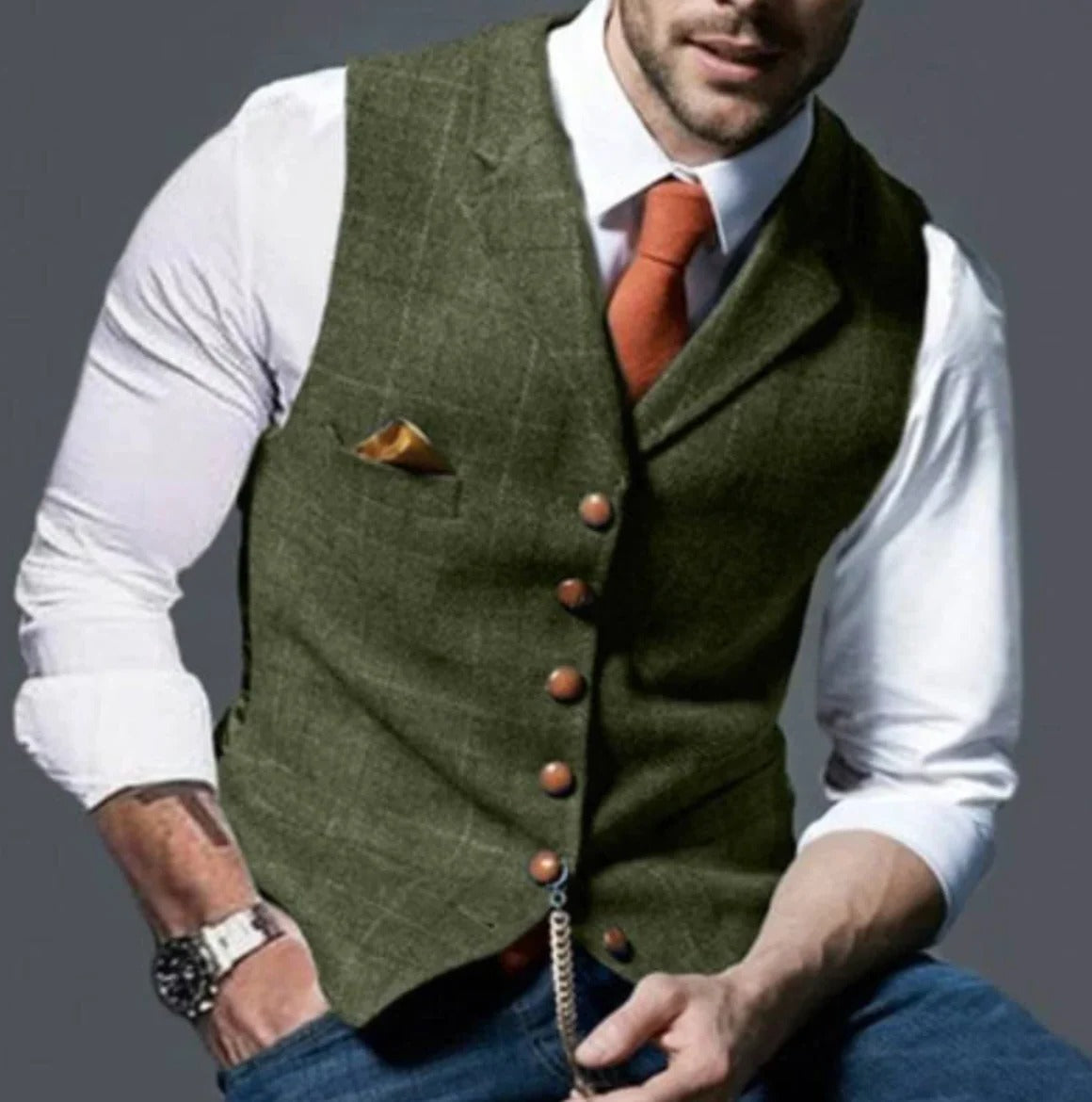 Gilet Homme Style Vintage Avec Col À Encoche Pour Tenue Formelle Ou Décontractée Indispensable