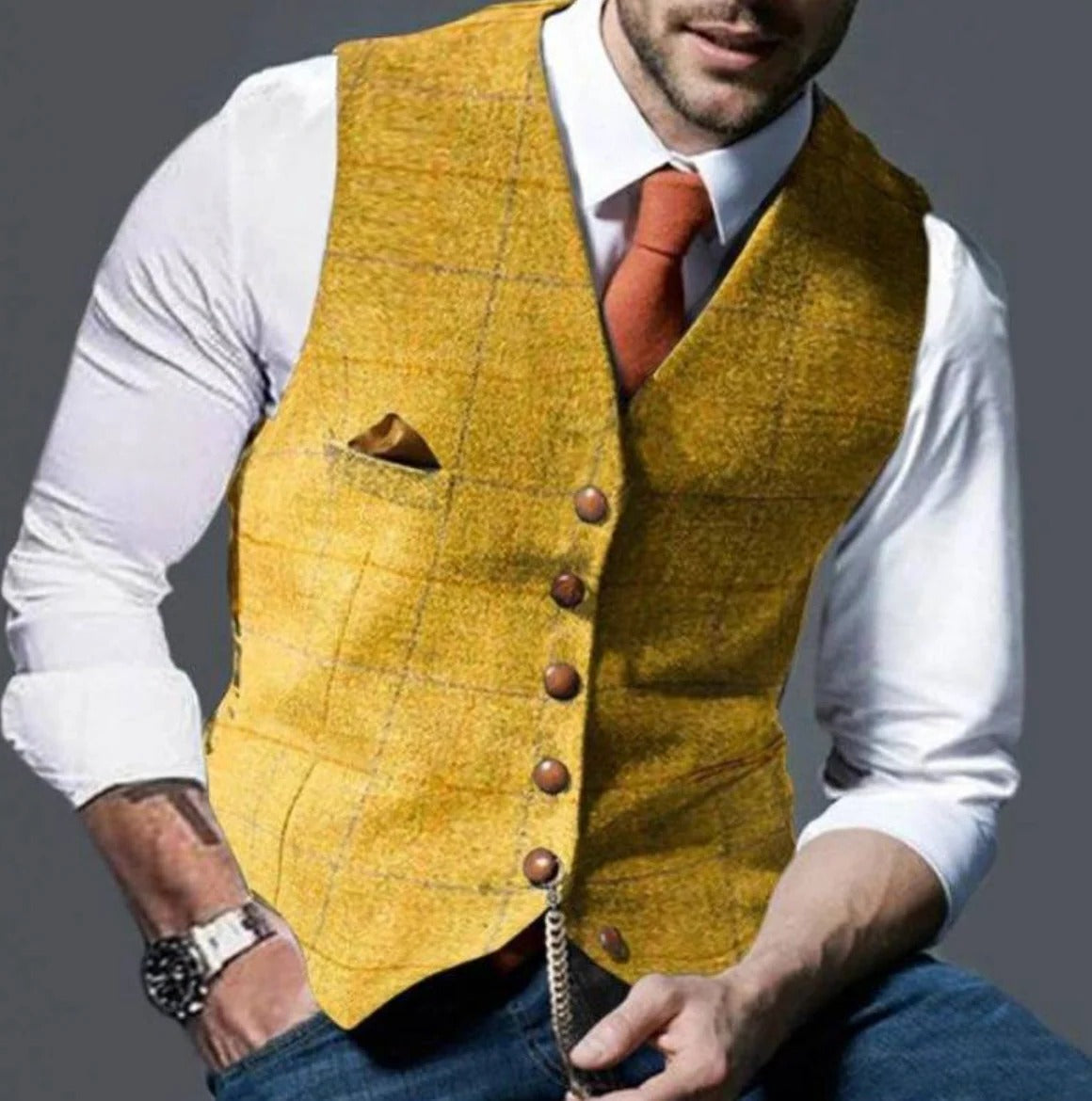 Gilet Homme Style Vintage Avec Col À Encoche Pour Tenue Formelle Ou Décontractée Indispensable