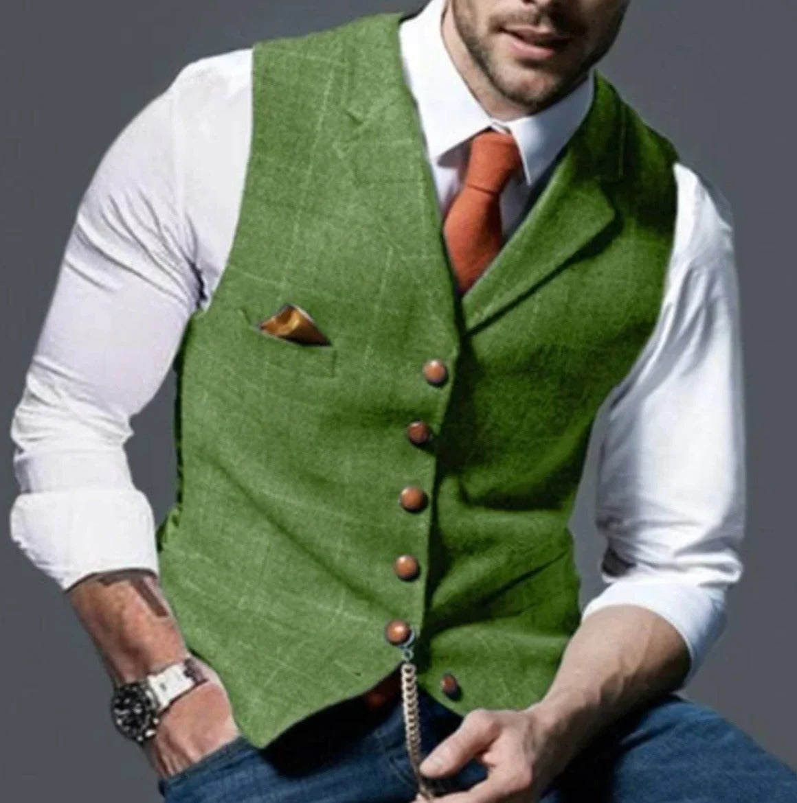 Gilet Homme Style Vintage Avec Col À Encoche Pour Tenue Formelle Ou Décontractée Indispensable