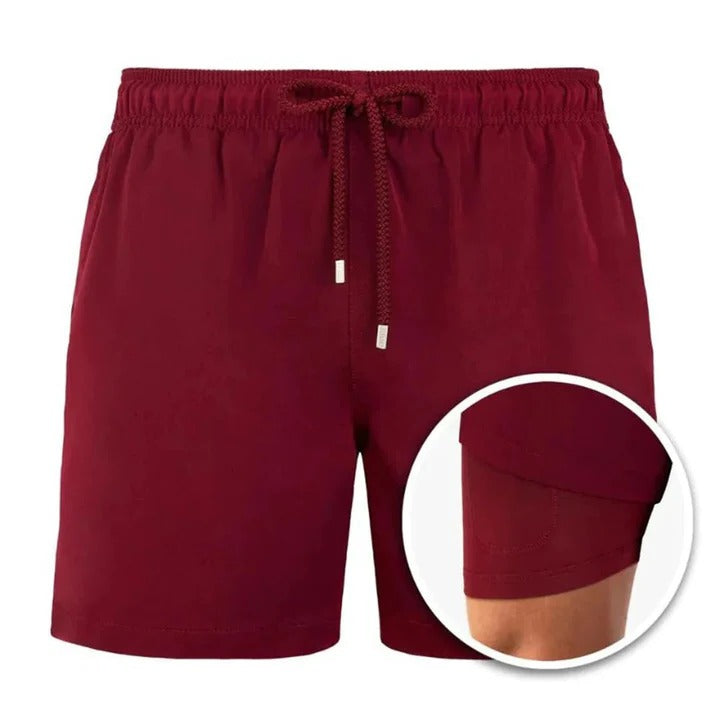 Shorts de Bain Homme Imprimé Tropical Longueur Moyenne Séchage Rapide Cordon Ajustable