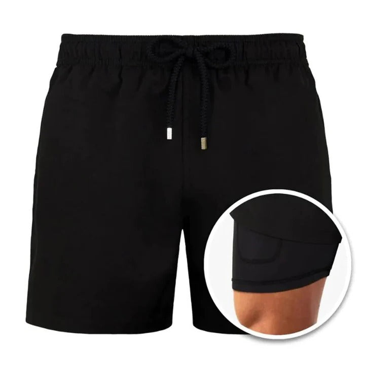 Shorts de Bain Homme Imprimé Tropical Longueur Moyenne Séchage Rapide Cordon Ajustable
