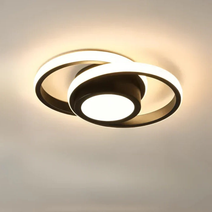 Éclairage LED Plafond Avec Anneaux Doubles Pour Intérieur Moderne Luminaire Minimaliste Avec Lumière Uniforme