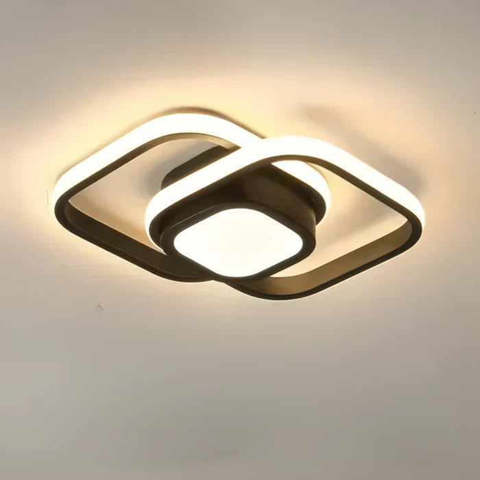 Éclairage LED Plafond Avec Anneaux Doubles Pour Intérieur Moderne Luminaire Minimaliste Avec Lumière Uniforme