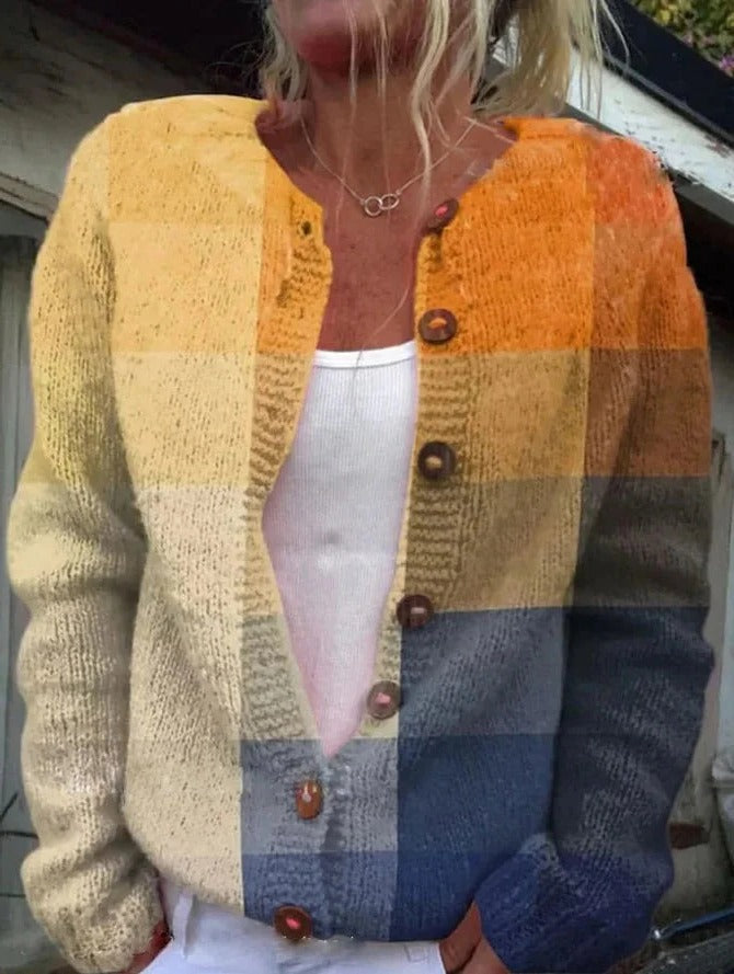 Cardigan À Boutons Devant Imprimé Floral En Maille Structurée Pour Femmes Avec Ouverture Par Boutons