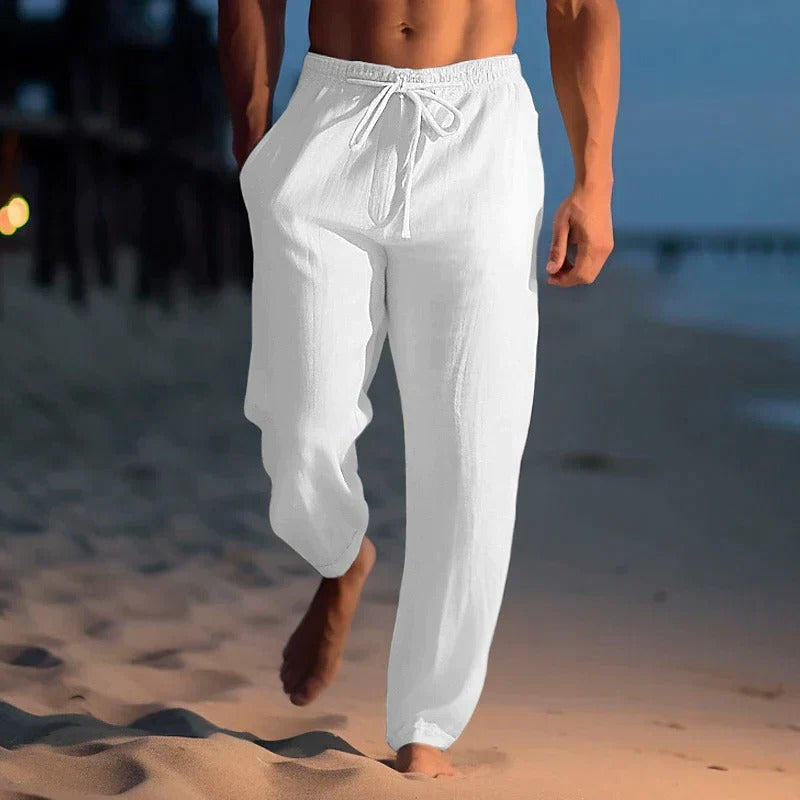 Amawinc Pantalon Homme Léger Pour Temps Chaud Extérieur Décontracté Confort Respirant Et Silhouette Élégante