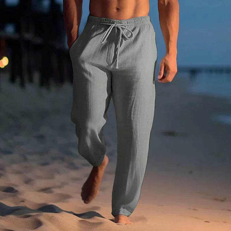 Amawinc Pantalon Homme Léger Pour Temps Chaud Extérieur Décontracté Confort Respirant Et Silhouette Élégante