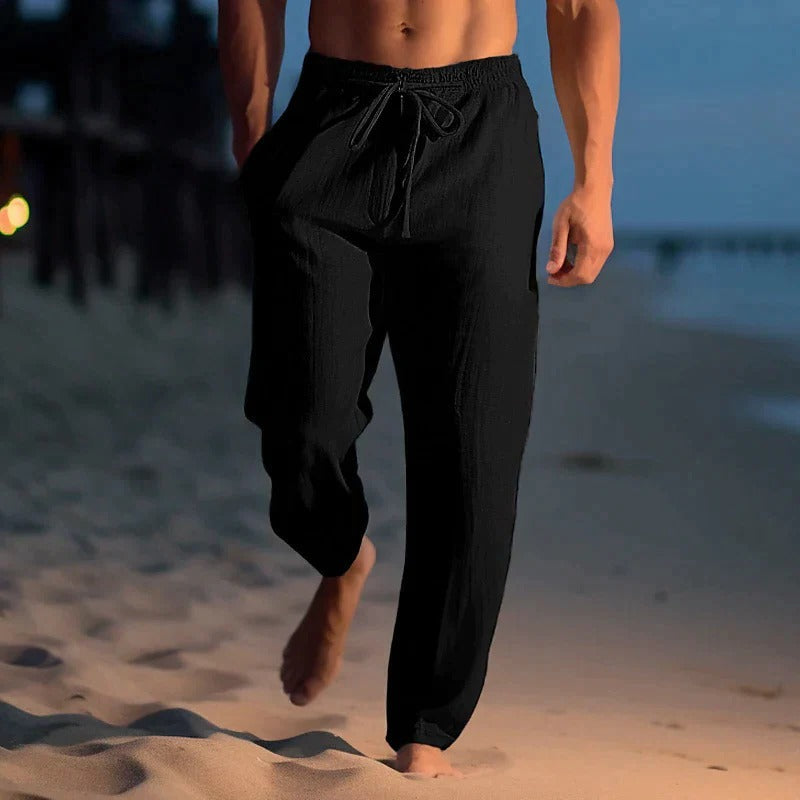 Amawinc Pantalon Homme Léger Pour Temps Chaud Extérieur Décontracté Confort Respirant Et Silhouette Élégante