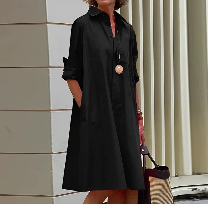 Robe Chemise Décontractée Pour Le Quotidien Avec Silhouette Confortable Et Élégante