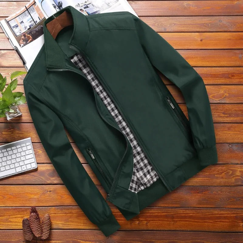 Veste Homme Été À Col Montant À Coupe Structurée Avec Zip Frontal Amawinc Pour Quotidien Actif