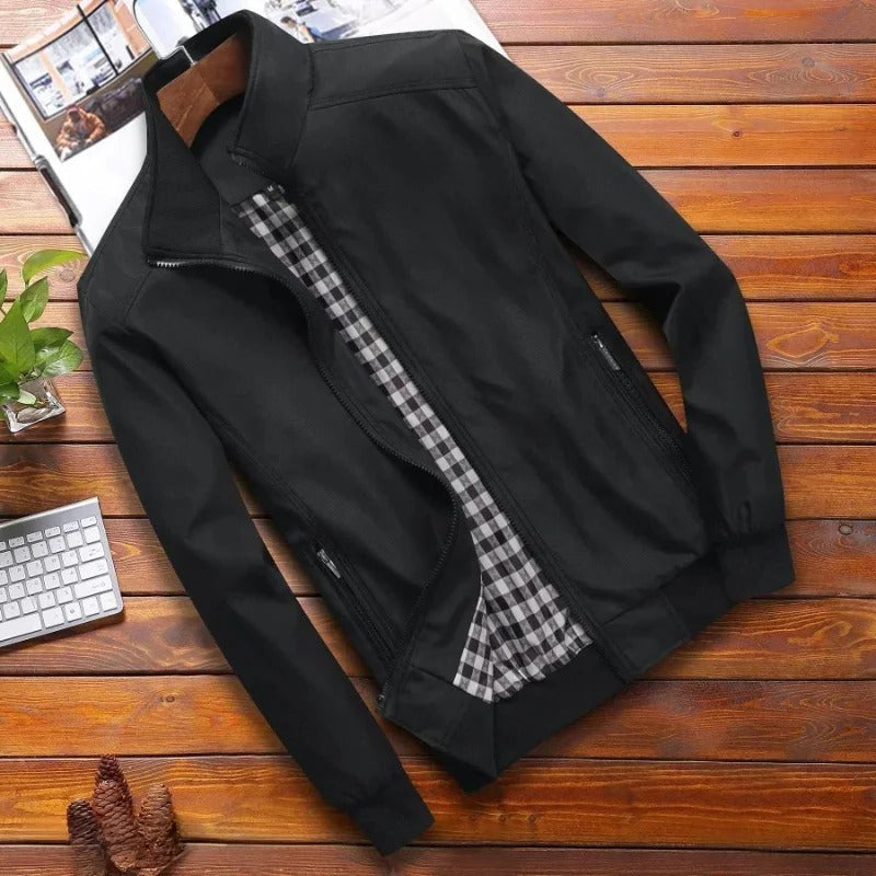 Veste Homme Été À Col Montant À Coupe Structurée Avec Zip Frontal Amawinc Pour Quotidien Actif