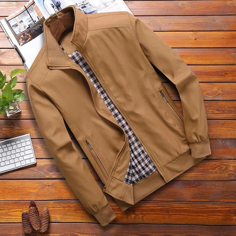 Veste Homme Été À Col Montant À Coupe Structurée Avec Zip Frontal Amawinc Pour Quotidien Actif