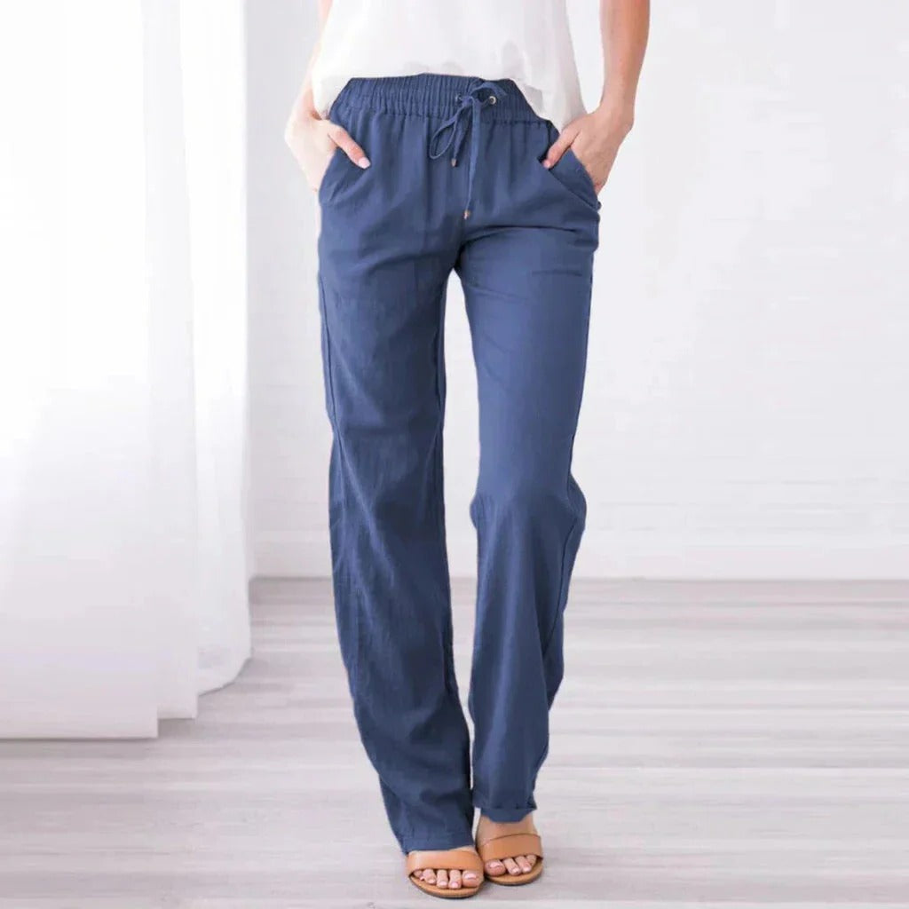 Pantalon Femme Coupe Décontractée Confort Tout Au Long De La Journée Tissu Doux Confortable