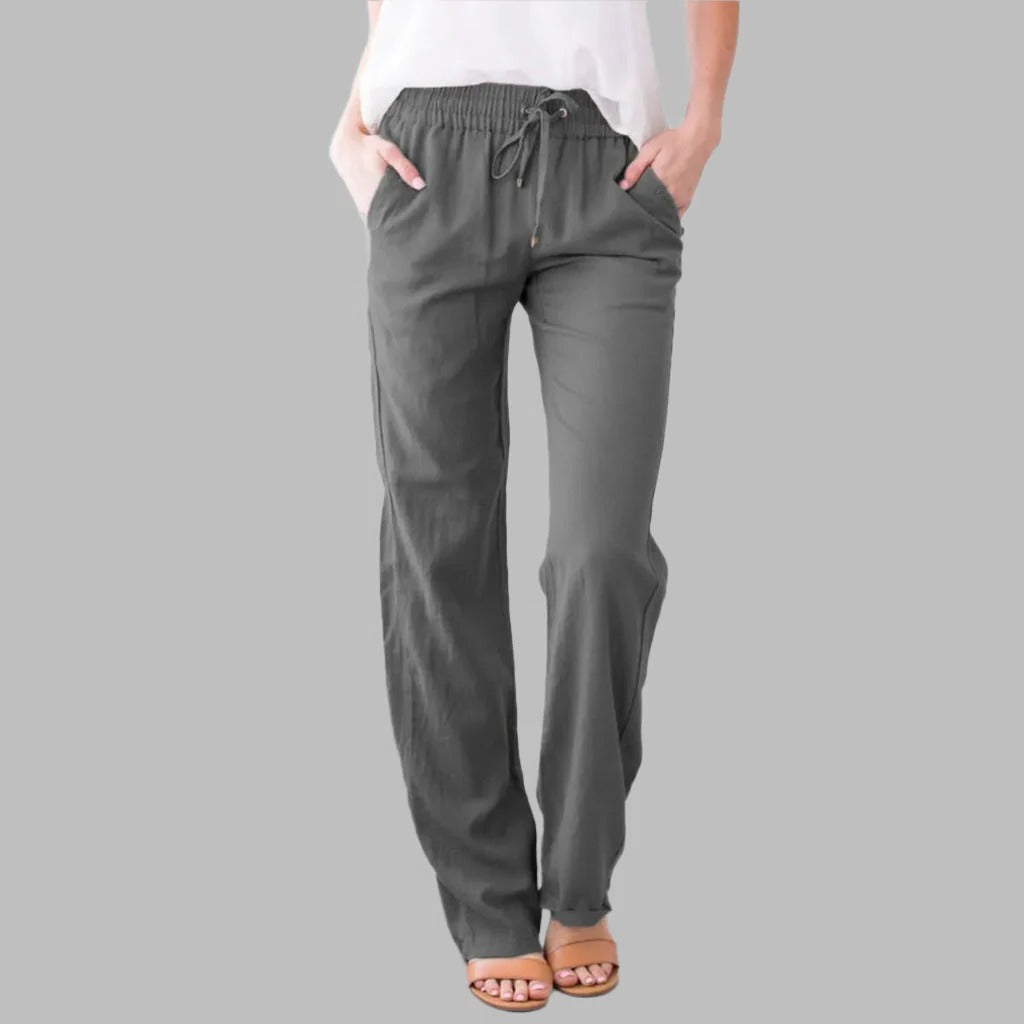 Pantalon Femme Coupe Décontractée Confort Tout Au Long De La Journée Tissu Doux Confortable