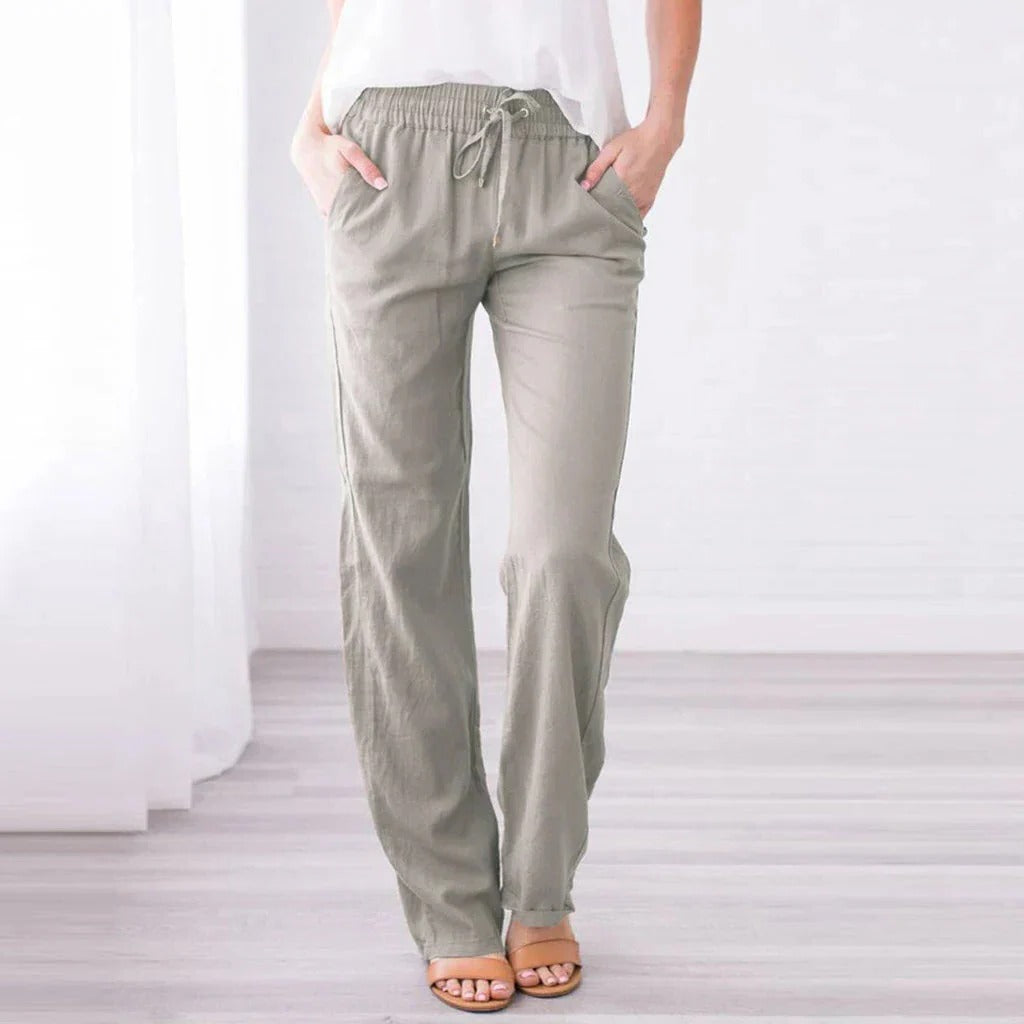Pantalon Femme Coupe Décontractée Confort Tout Au Long De La Journée Tissu Doux Confortable